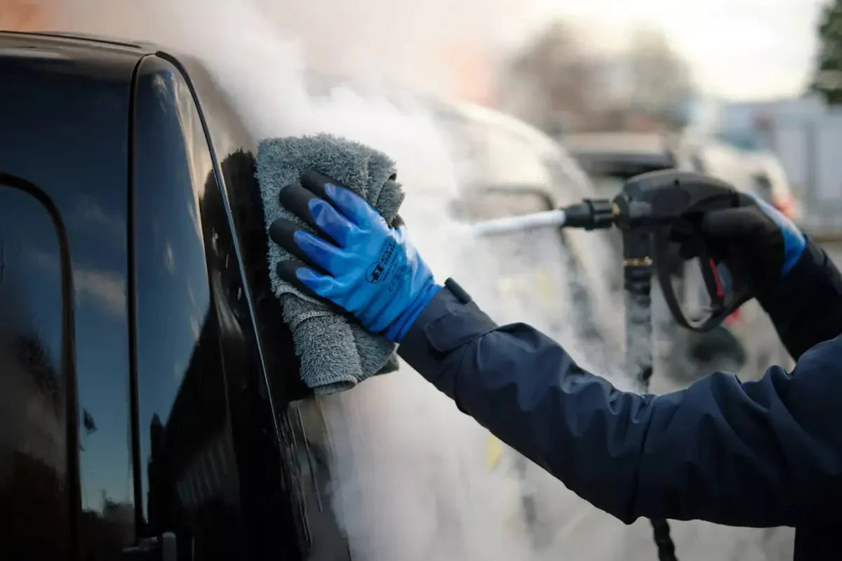 BOSS BOYS mobile steam cleaner cleaning car window professional detailing and sanitization